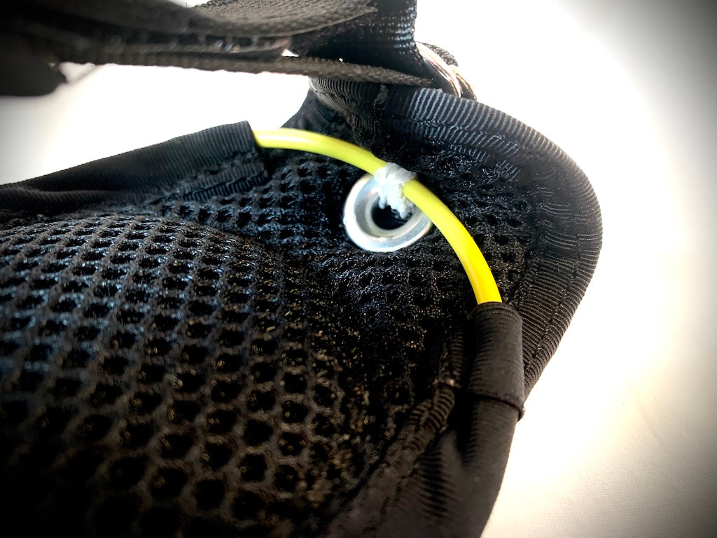 Insta360 X5 tandem handcam glove with optional cutaway.