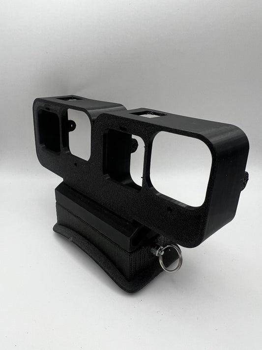 Cookie G35 TWIN GoPro Hero 9-13 Utility Top Plate - adjustable helmet mount - with cutaway