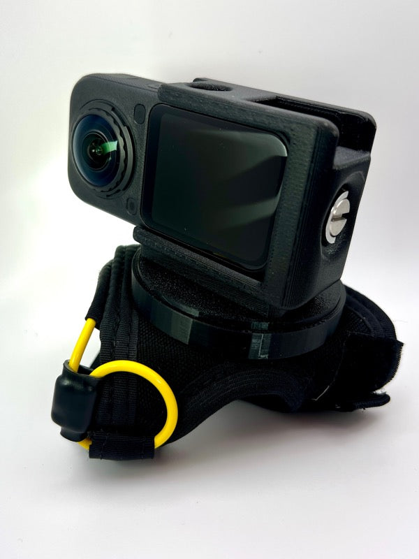 Insta360 X6 - tandem handcam glove with optional cutaway.
