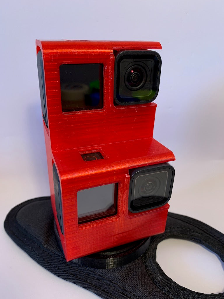 Twin Insta360 Ace Pro and GoPro Hero 9-12 Handcam (optional cutaway glove). - Glove and mount complete image